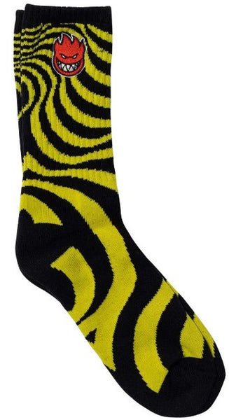 Spitfire Bighead Fill Swirl Socks / Black / Yellow